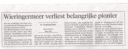 Ter nagedachtenis aan Dhr. Iwema (ere-lid van de OVM)